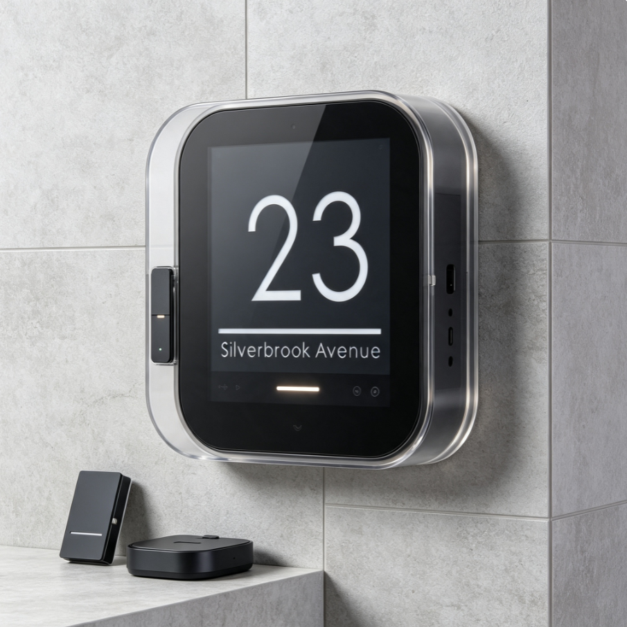 Plaque de porte intelligente à écran e‑ink, personnalisable, basse consommation pour maison, appartement et bureau