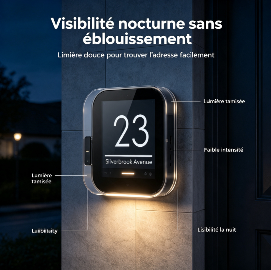 Plaque de porte intelligente à écran e‑ink, personnalisable, basse consommation pour maison, appartement et bureau